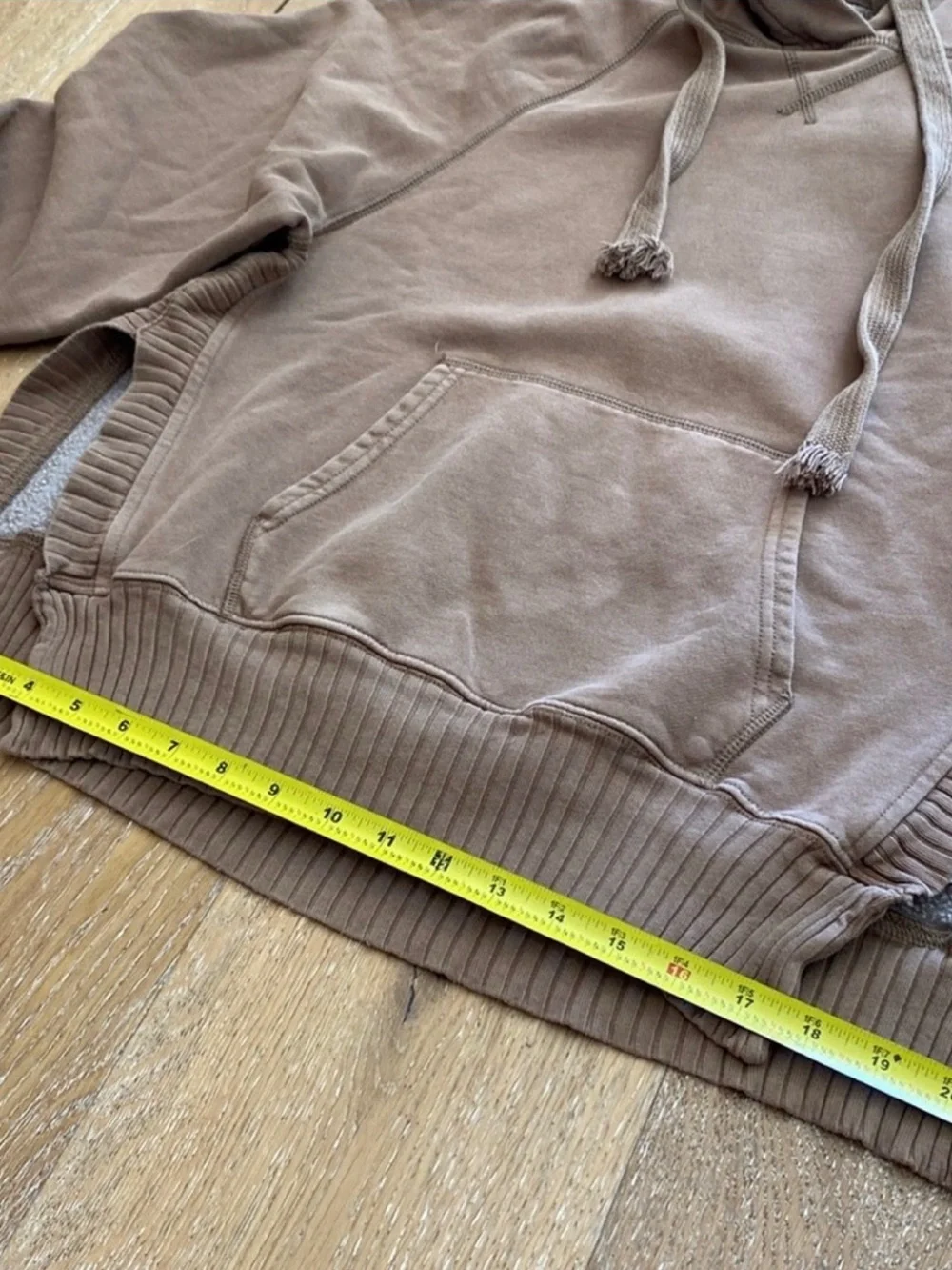 American Eagle Tan Oversized Side-Slit Hoodie-XS - Picture 9 of 10